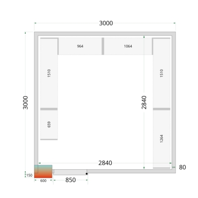 CRPF3030WD Chambre froide (Complet avec monobloc)