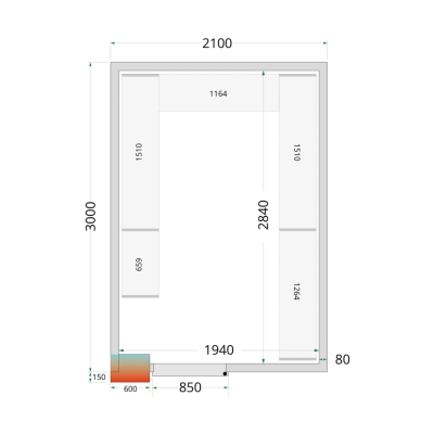 CRPF2130WD Chambre froide (Complet avec monobloc)