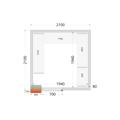 CRPF2121 Chambre froide (Complet avec monobloc)