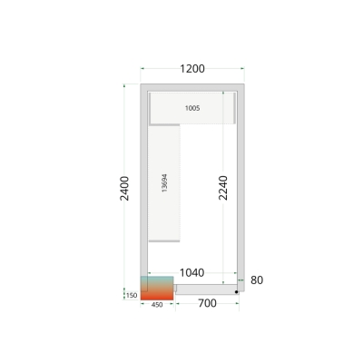 CRPF1224 Chambre froide (Complet avec monobloc)