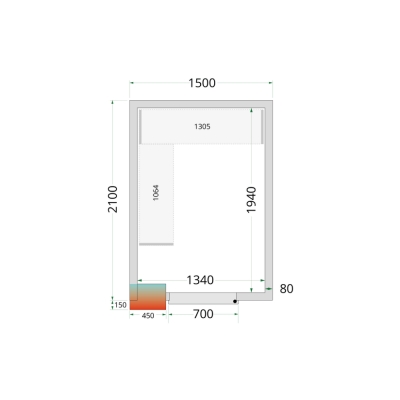 CRPF1521 Chambre froide (Complet avec monobloc)