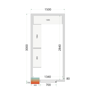 CRPF1530 Chambre froide (Complet avec monobloc)