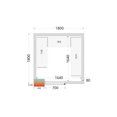 CRPF1818 Chambre froide (Complet avec monobloc)