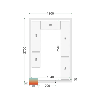 CRPF1827 Chambre froide (Complet avec monobloc)