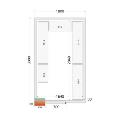 CRPF1830 Chambre froide (Complet avec monobloc)