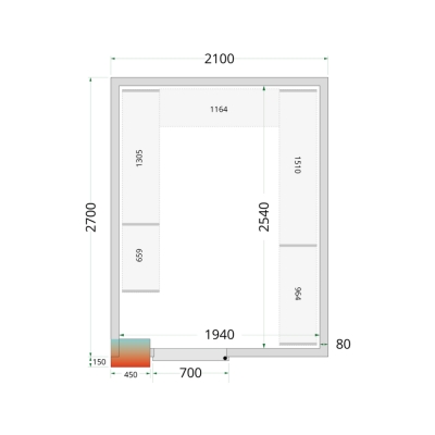 CRPF2127 Chambre froide (Complet avec monobloc)