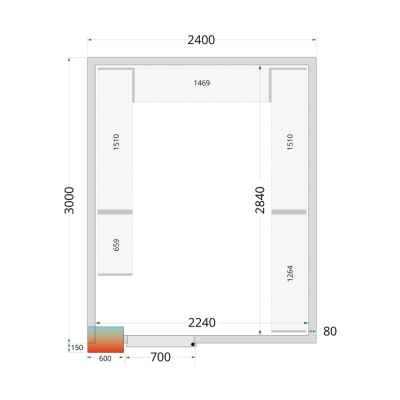 CRPF2430 Chambre froide (Complet avec monobloc)