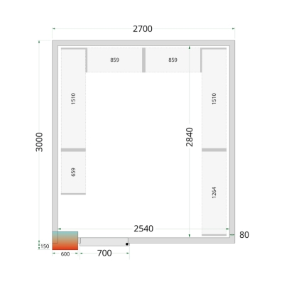 CRPF2730 Chambre froide (Complet avec monobloc)