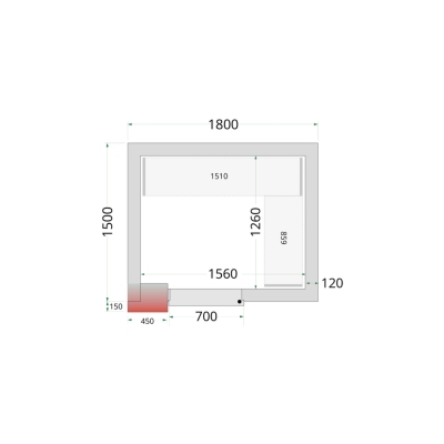 CRNF1815 Chambre froide nègative (Complet avec monobloc)