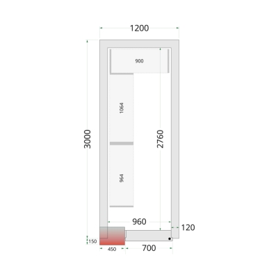 CRNF1230 Chambre froide nègative (Complet avec monobloc)