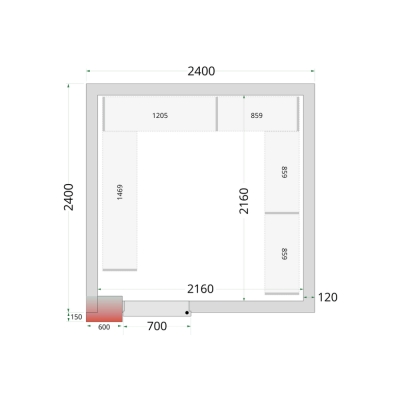 CRNF2424 Chambre froide nègative (Complet avec monobloc)