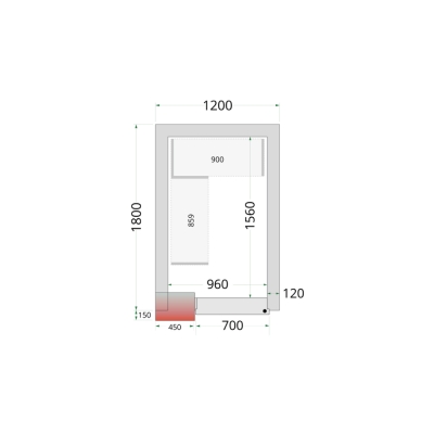 CRNF1218 Chambre froide nègative (Complet avec monobloc)