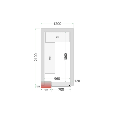 CRNF1221 Chambre froide nègative (Complet avec monobloc)