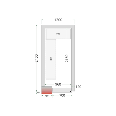 CRNF1224 Chambre froide nègative (Complet avec monobloc)