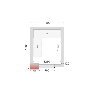 CRNF1518 Chambre froide nègative (Complet avec monobloc)