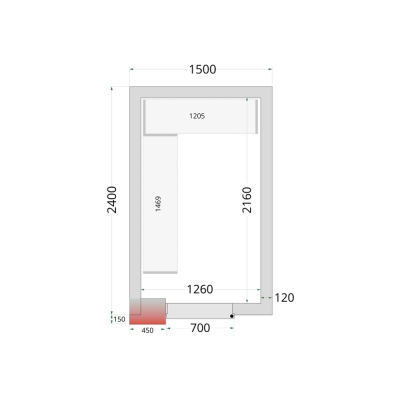  CRNF1524 Chambre froide nègative (Complet avec monobloc)