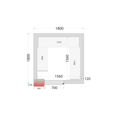 CRNF1818 Chambre froide nègative (Complet avec monobloc)