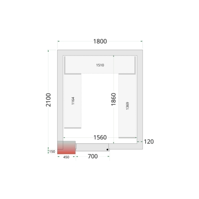 CRNF1821 Chambre froide nègative (Complet avec monobloc)