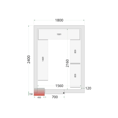 CRNF1824 Chambre froide nègative (Complet avec monobloc)