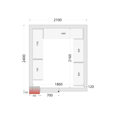 CRNF2124 Chambre froide nègative (Complet avec monobloc)