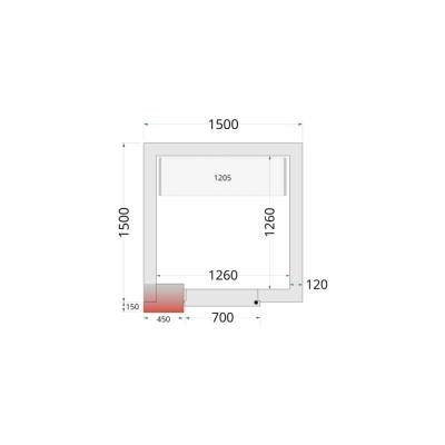 CR 150x150x220 Panneaux de chambre congèlation 120 mm