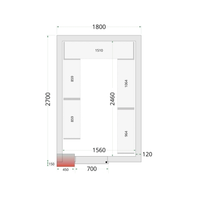  CR 180x270x220 Panneaux de chambre congèlation 120 mm