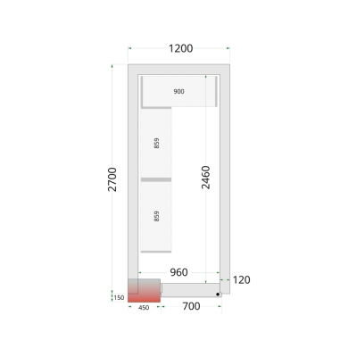 CR 120x270x220 Panneaux de chambre congèlation 120 mm