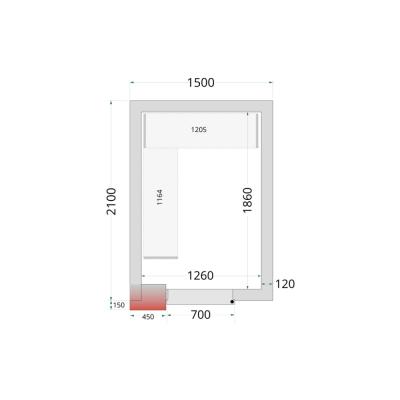 CR 150x210x220 Panneaux de chambre congèlation 120 mm