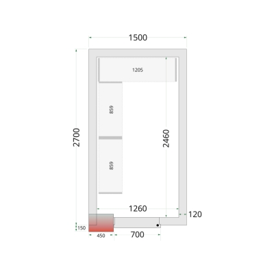 CR 150x270x220 Panneaux de chambre congèlation 120 mm