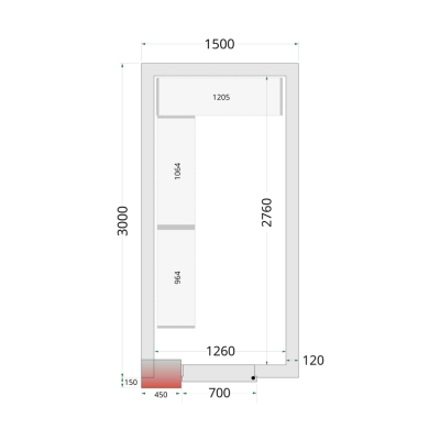 CR 150x300x220 Panneaux de chambre congèlation 120 mm