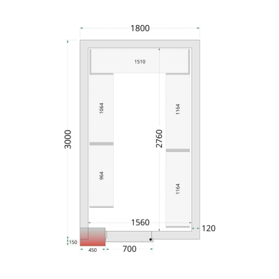  CR 180x300x220 Panneaux de chambre congèlation 120 mm