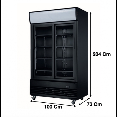 Armoire à boissons 2 portes battantes bandeau lumineux 800 L