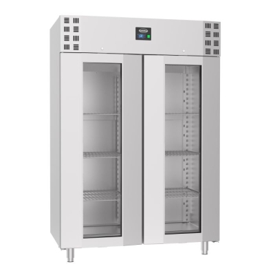CONGÉLATEUR EN ACIER INOX PORTE EN VERRE MONO BLOCK 1400 LTR
