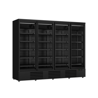 CONGÉLATEUR 4 PORTES EN VERRE NOIR JDE-2025F BL 