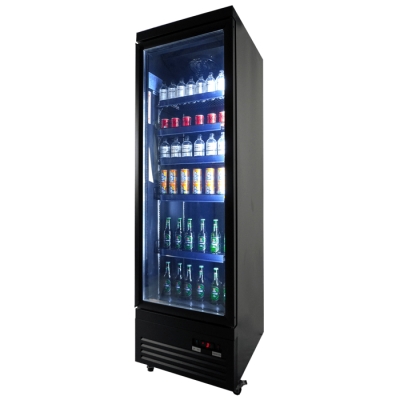 R&Eacute;FRIG&Eacute;RATEUR 1 PORTE EN VERRE NOIR CEB-500R BL