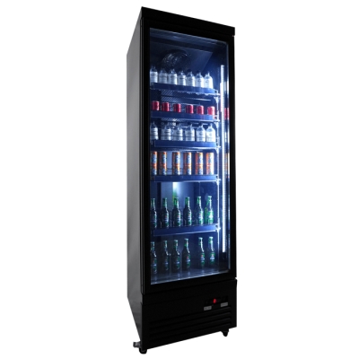 R&Eacute;FRIG&Eacute;RATEUR 1 PORTE EN VERRE NOIR CEB-500R BL
