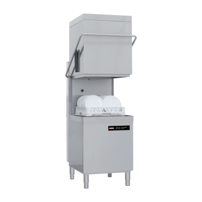 Lave-vaisselle à capot revêtement simple avec pompe de vidange 50x50 - 400 V | REDFOX - QQI 102 P