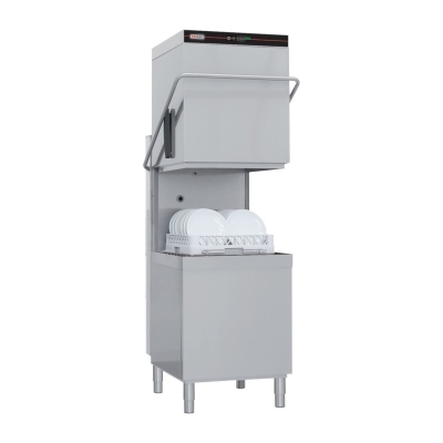 Lave-vaisselle à capot revêtement simple avec pompe de vidange, 50x50 - 400 V | REDFOX - QQI 102 P/TOP