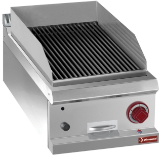 Grill pierre de lave,
module 1/2, grille en fonte
"double face"-TOP