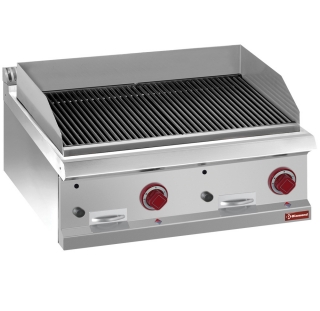 Grill pierre de lave,
module 1/1, grille en fonte
"double face"-TOP