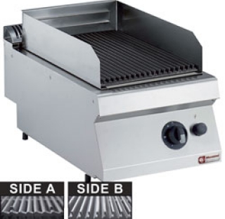 Grill pierre de lave gaz,
grille en fonte 1/2 mod -
TOP