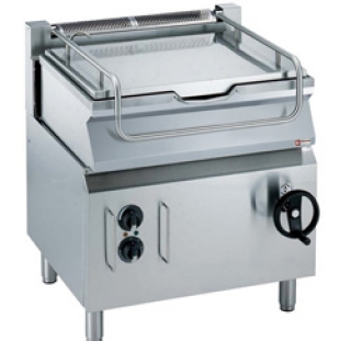 Sauteuse gaz basculante,
cuve inox 60 litres, sur
meuble