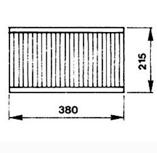 1/2 grille de cuisson, dimensions 380x215 mm
