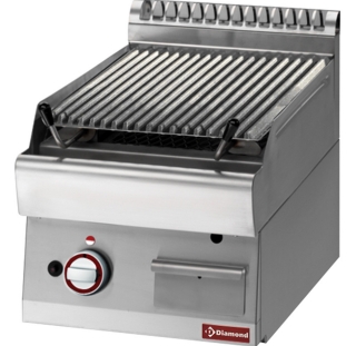 Grill pierre de lave, 1/2 module, grille en fonte "double face"
