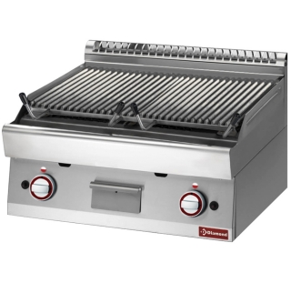 Grill pierre de lave, 1/1 module, grille en fonte "double face"
