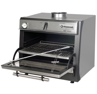 Four-BBQ à  charbon, GN 1/1 (60 Kg/h)/Inox
