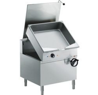 Sauteuse gaz basculante autom., cuve en "Duomat" 80 L., sur meuble
