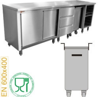 Module pâtisserie trèmie 125 litre sur roulette