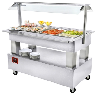 Buffet - Salad bar rèfrigèrè, 4x GN1/1-150 (Bois Blanc)   NB MAINTENANT DISPONIBLE AUSSI EN VERSION 6X GN1/1, VOIR NOUVELLE REF : BSB/6N-A1-R2