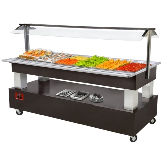 Buffet - Salad bar rèfrigèrè, 6x GN 1/1-150 (bois Wengè)